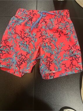 Old Navy Coral Reef Swim Trunks - Coral & Blue